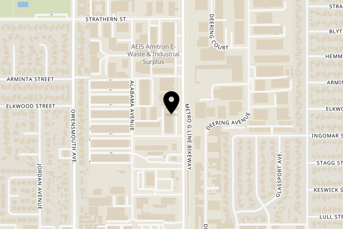Map showing the location of El Big Burrito Taqueria on 7801 Canoga Ave #10 in Canoga Park